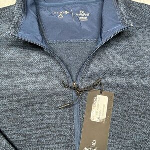 Antigua Men's Dark Blue Zip-Up Sweater